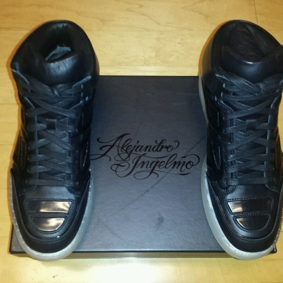 Alejandro Ingelmo Tron Black Leather Sneakers sz 6